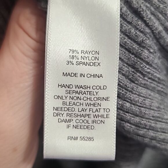 Express Women's Grey ribbed turtleneck size S preppy office career casual - Picture 6 of 10